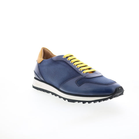 Di Bianco SB308 Mens Blue Leather Lace Up Lifestyle Sneakers Shoes