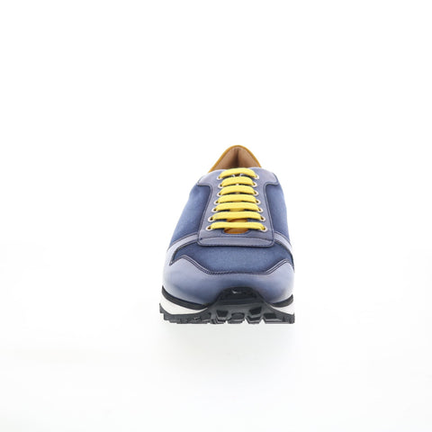 Di Bianco SB308 Mens Blue Leather Lace Up Lifestyle Sneakers Shoes