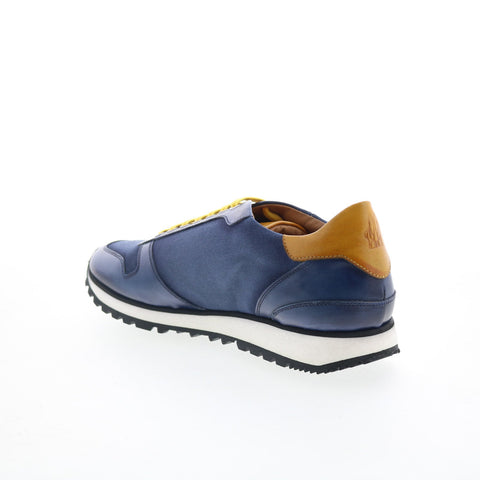 Di Bianco SB308 Mens Blue Leather Lace Up Lifestyle Sneakers Shoes