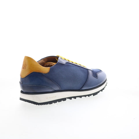 Di Bianco SB308 Mens Blue Leather Lace Up Lifestyle Sneakers Shoes