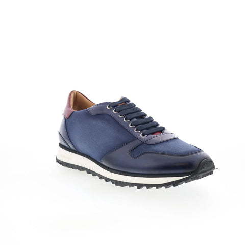 Di Bianco SB308 Mens Blue Leather Lace Up Lifestyle Sneakers Shoes