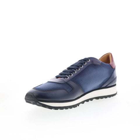 Di Bianco SB308 Mens Blue Leather Lace Up Lifestyle Sneakers Shoes