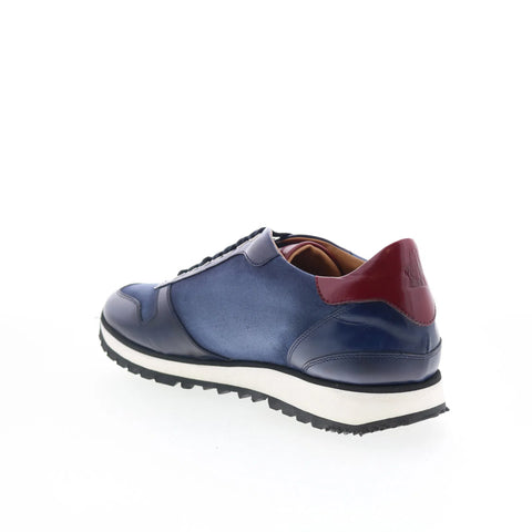 Di Bianco SB308 Mens Blue Leather Lace Up Lifestyle Sneakers Shoes