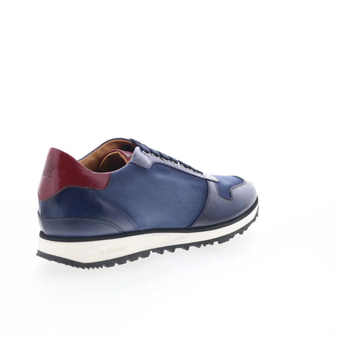 Di Bianco SB308 Mens Blue Leather Lace Up Lifestyle Sneakers Shoes