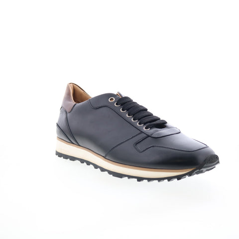Di Bianco SB308 Mens Black Leather Lace Up Lifestyle Sneakers Shoes