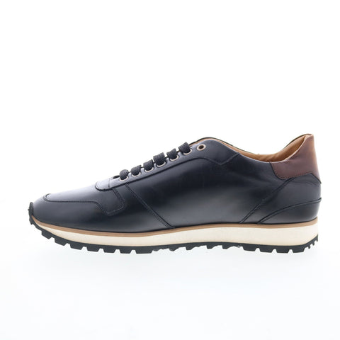 Di Bianco SB308 Mens Black Leather Lace Up Lifestyle Sneakers Shoes