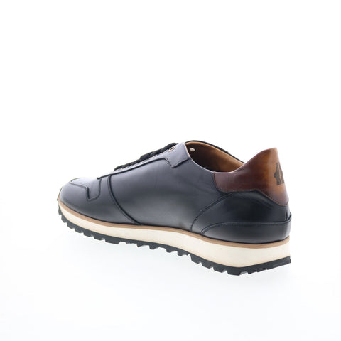 Di Bianco SB308 Mens Black Leather Lace Up Lifestyle Sneakers Shoes