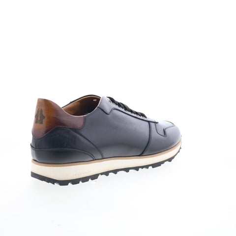 Di Bianco SB308 Mens Black Leather Lace Up Lifestyle Sneakers Shoes