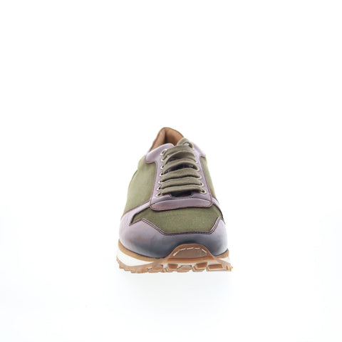 Di Bianco SB308 Mens Green Leather Lace Up Lifestyle Sneakers Shoes