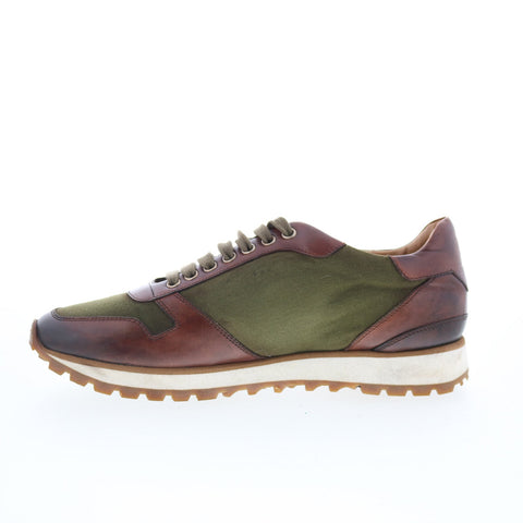 Di Bianco SB308 Mens Green Leather Lace Up Lifestyle Sneakers Shoes