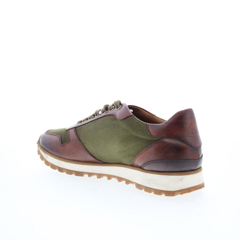 Di Bianco SB308 Mens Green Leather Lace Up Lifestyle Sneakers Shoes