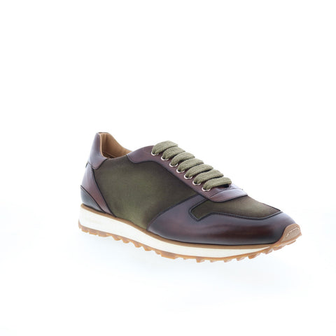 Di Bianco SB308 Mens Green Leather Lace Up Lifestyle Sneakers Shoes