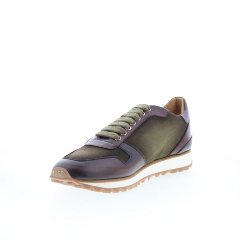 Di Bianco SB308 Mens Green Leather Lace Up Lifestyle Sneakers Shoes