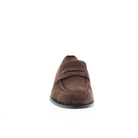 Di Bianco SB405 Mens Brown Suede Slip On Loafers & Slip Ons Penny Shoes