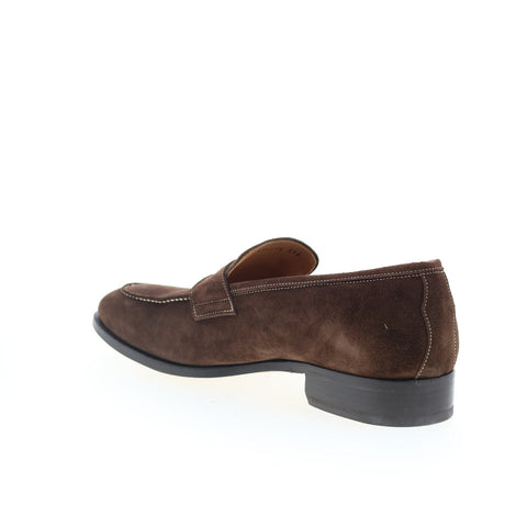 Di Bianco SB405 Mens Brown Suede Slip On Loafers & Slip Ons Penny Shoes