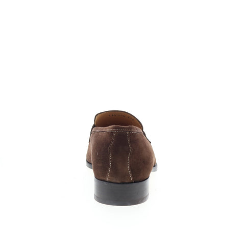 Di Bianco SB405 Mens Brown Suede Slip On Loafers & Slip Ons Penny Shoes