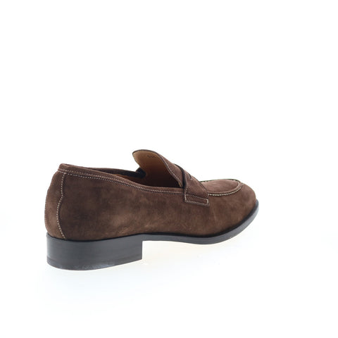 Di Bianco SB405 Mens Brown Suede Slip On Loafers & Slip Ons Penny Shoes