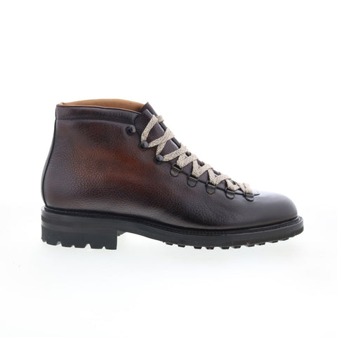 Di Bianco SB621 Mens Brown Leather Lace Up Casual Dress Boots