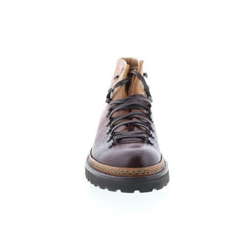Di Bianco SB621 Mens Brown Leather Slip On Casual Dress Boots
