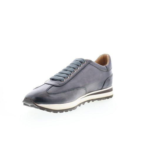 Di Bianco SB646 Mens Gray Leather Lace Up Lifestyle Sneakers Shoes