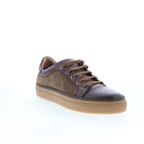 Di Bianco SB646 Mens Brown Leather Lace Up Lifestyle Sneakers Shoes