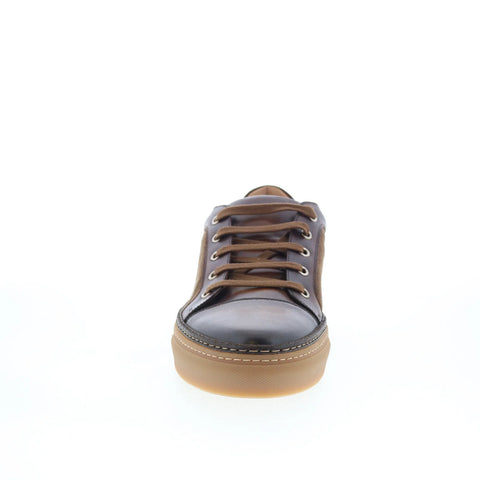 Di Bianco SB646 Mens Brown Leather Lace Up Lifestyle Sneakers Shoes