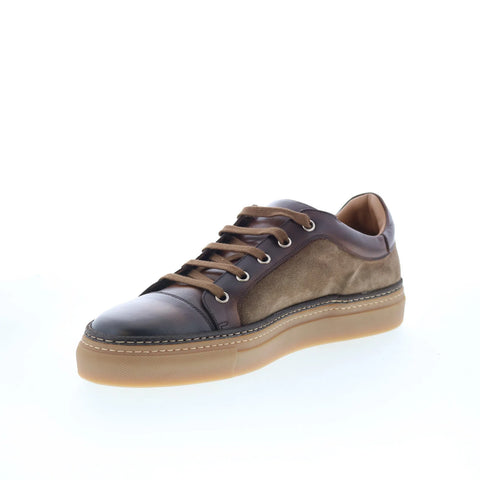 Di Bianco SB646 Mens Brown Leather Lace Up Lifestyle Sneakers Shoes