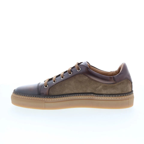 Di Bianco SB646 Mens Brown Leather Lace Up Lifestyle Sneakers Shoes