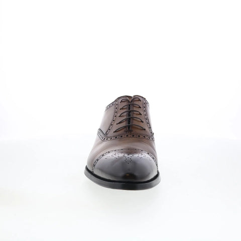 Di Bianco SB893 Mens Brown Leather Lace Up Oxfords & Lace Ups Cap Toe Shoes
