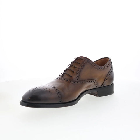 Di Bianco SB893 Mens Brown Leather Lace Up Oxfords & Lace Ups Cap Toe Shoes