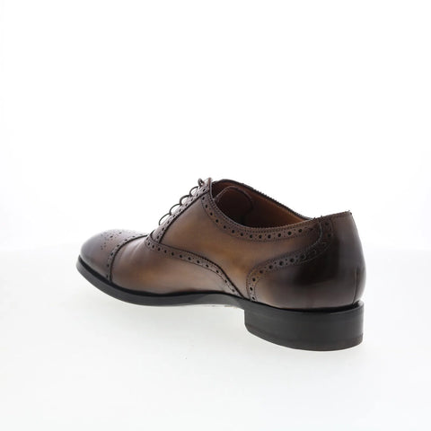Di Bianco SB893 Mens Brown Leather Lace Up Oxfords & Lace Ups Cap Toe Shoes