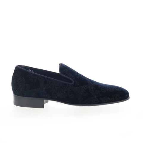 Di Bianco SB918 Mens Blue Suede Slip On Loafers & Slip Ons Casual Shoes