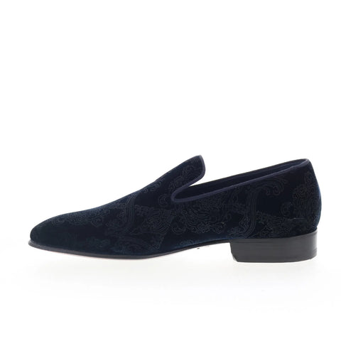 Di Bianco SB918 Mens Blue Suede Slip On Loafers & Slip Ons Casual Shoes
