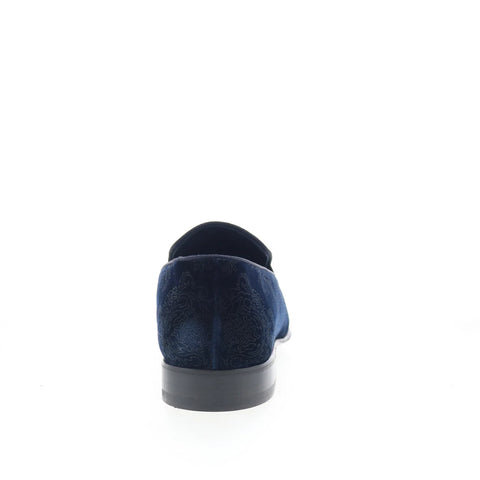 Di Bianco SB918 Mens Blue Suede Slip On Loafers & Slip Ons Casual Shoes