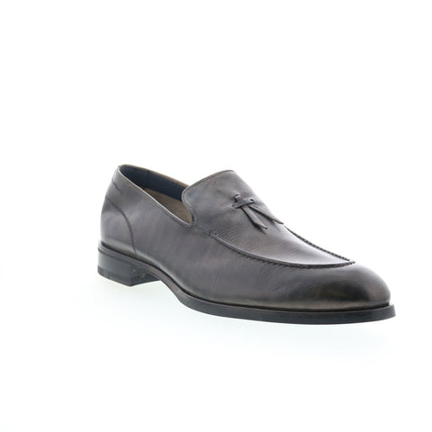 Di Bianco SB931 Mens Black Leather Slip On Loafers & Slip Ons Casual Shoes