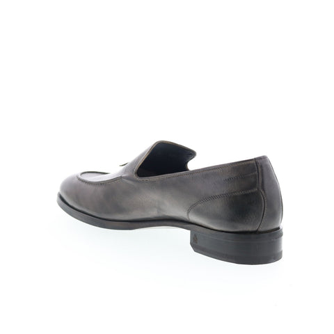 Di Bianco SB931 Mens Black Leather Slip On Loafers & Slip Ons Casual Shoes