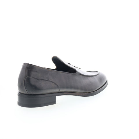 Di Bianco SB931 Mens Black Leather Slip On Loafers & Slip Ons Casual Shoes
