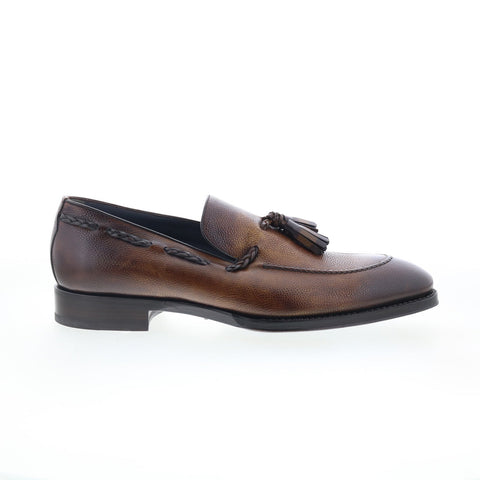 Di Bianco SBP867 Mens Brown Leather Loafers & Slip Ons Casual Shoes