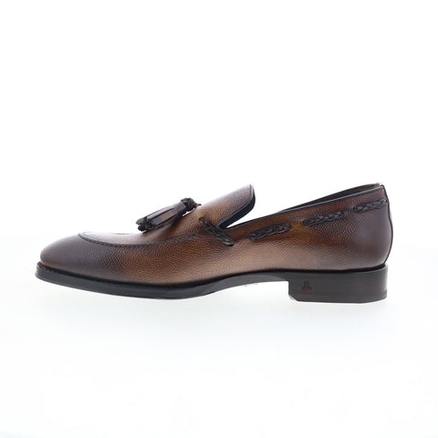 Di Bianco SBP867 Mens Brown Leather Loafers & Slip Ons Casual Shoes