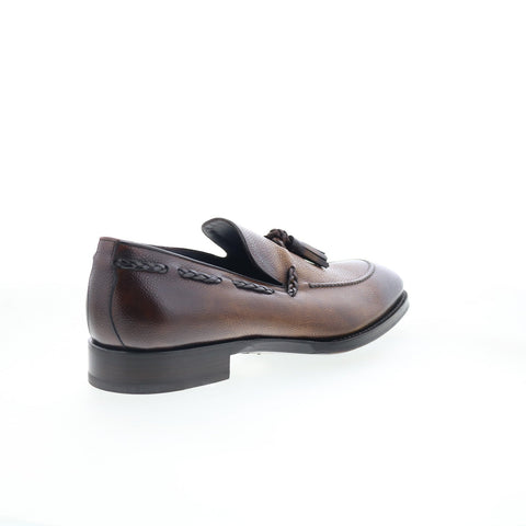 Di Bianco SBP867 Mens Brown Leather Loafers & Slip Ons Casual Shoes