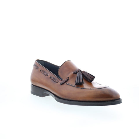 Di Bianco SBP867 Mens Brown Leather Slip On Loafers & Slip Ons Casual Shoes