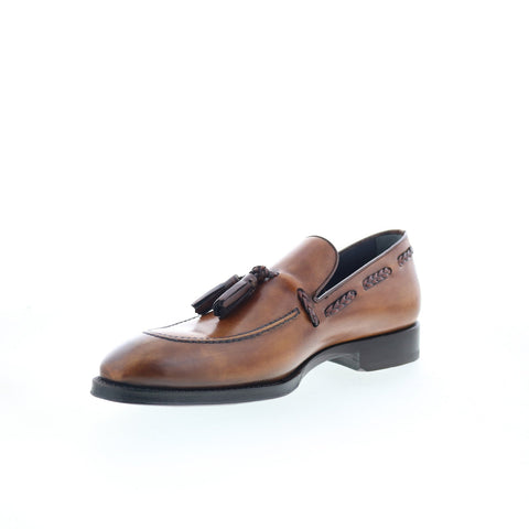 Di Bianco SBP867 Mens Brown Leather Slip On Loafers & Slip Ons Casual Shoes