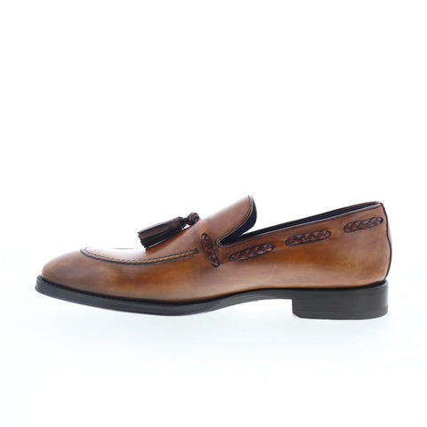 Di Bianco SBP867 Mens Brown Leather Slip On Loafers & Slip Ons Casual Shoes