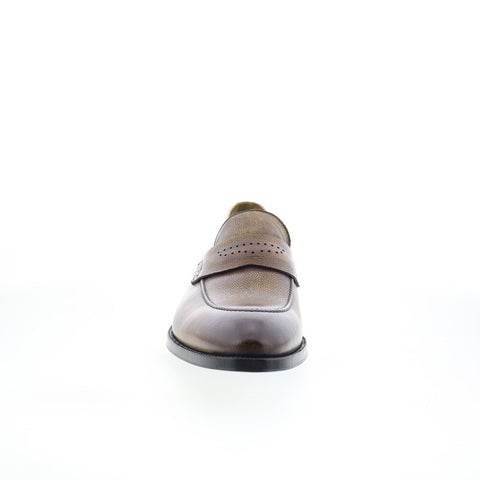 Di Bianco SBP868 Mens Brown Leather Slip On Loafers & Slip Ons Casual Shoes