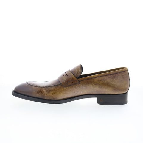 Di Bianco SBP868 Mens Brown Leather Slip On Loafers & Slip Ons Casual Shoes