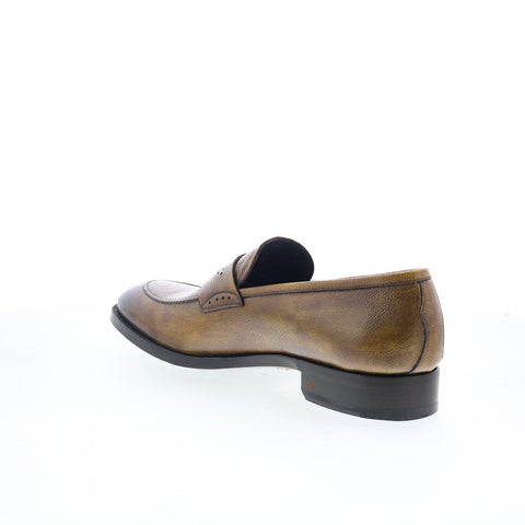 Di Bianco SBP868 Mens Brown Leather Slip On Loafers & Slip Ons Casual Shoes