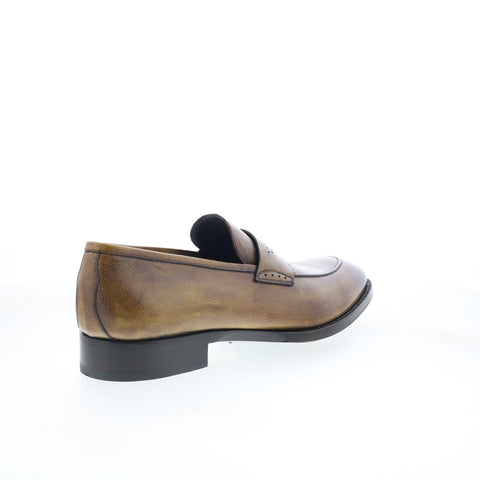 Di Bianco SBP868 Mens Brown Leather Slip On Loafers & Slip Ons Casual Shoes