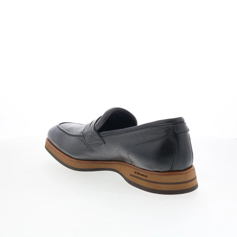 Di Bianco SBP889 Mens Black Leather Slip On Loafers & Slip Ons Penny Shoes