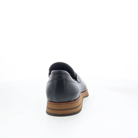 Di Bianco SBP889 Mens Black Leather Slip On Loafers & Slip Ons Penny Shoes