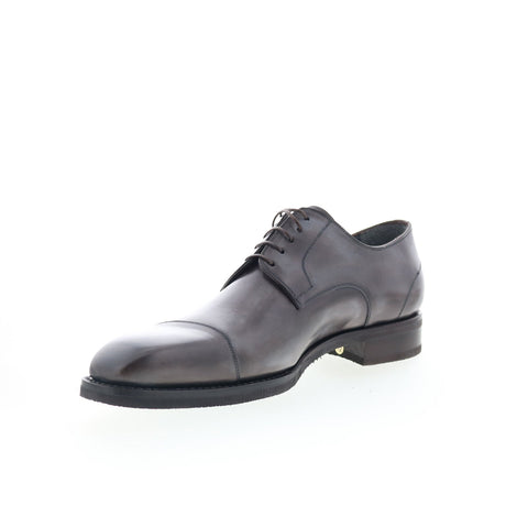 Di Bianco SBP896G Mens Brown Leather Oxfords & Lace Ups Cap Toe Shoes